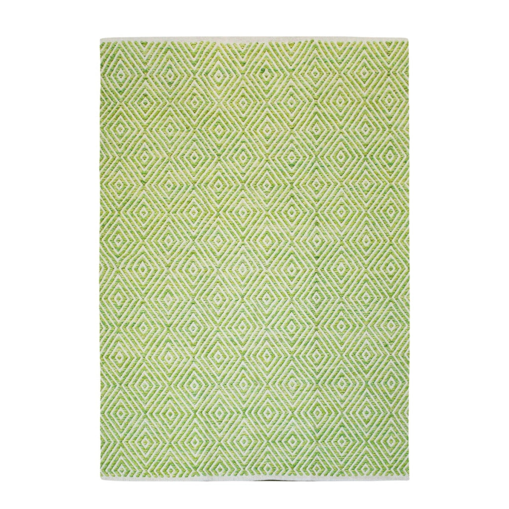 Tappeto Cocktail 300 in Cotone Tessuto a Mano Verde