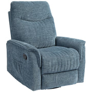 Poltrona reclinabile girevole con poggiapiedi retrattile ¨C Zephmum ¨C Blu