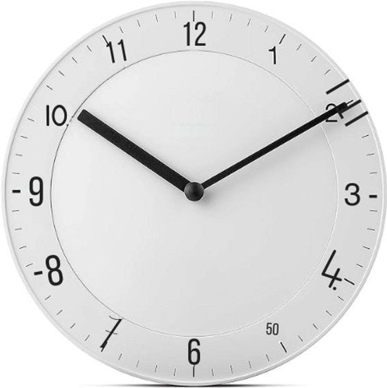 Orologio a Parete Radiocomandato 20cm DCF GMT 1 Silenzioso Facile da Leggere Bianco