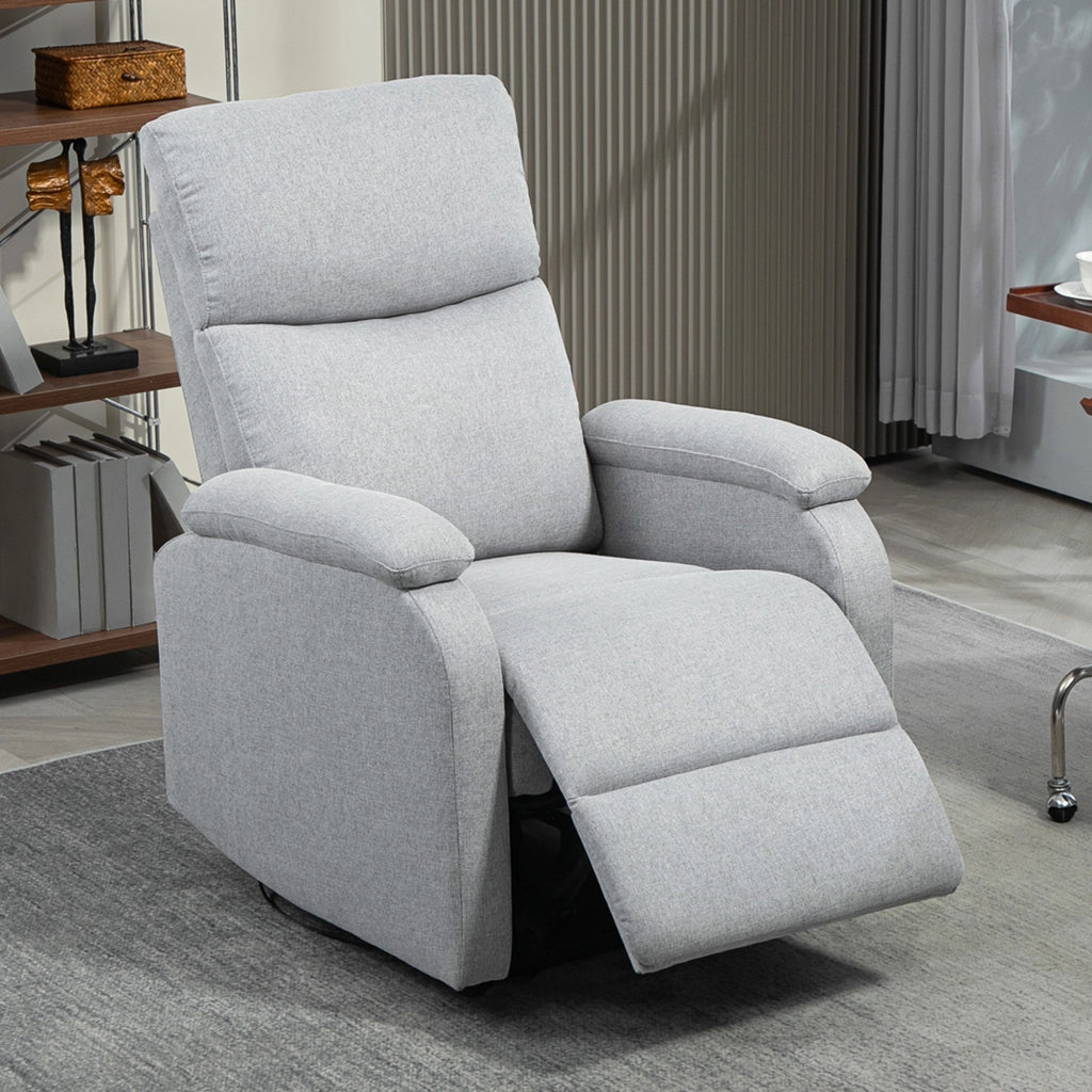 Poltrona reclinabile relax con poggiapiedi e schienale regolabile ¨C zephmum ¨C grigio tessuto