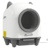 Lettiera per Gatti Autopulente con Controllo dell'App, 80 L, Eliminazione degli Odori, 55,5cm x 51cm x 60cm, Bianco