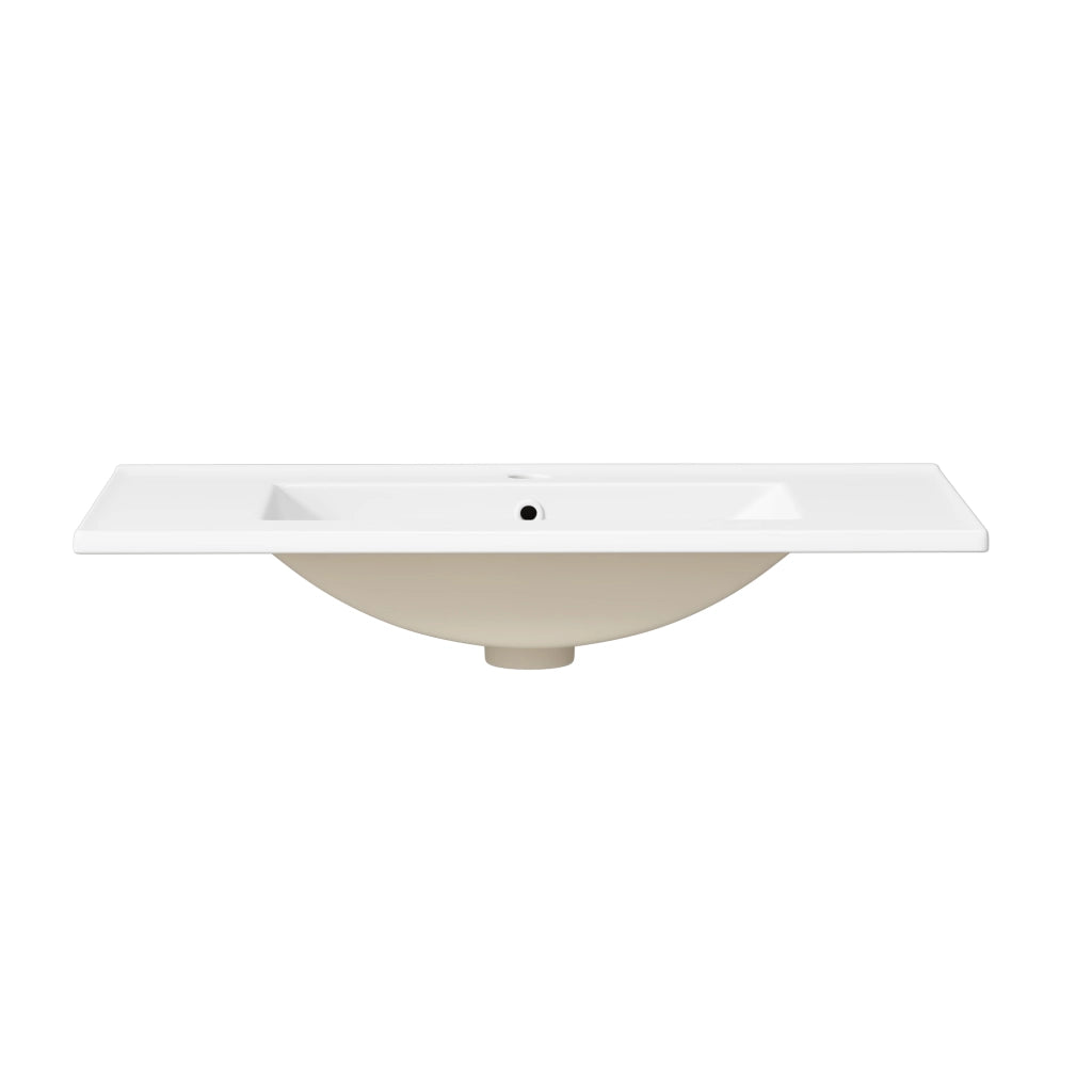 Mobile sottolavabo con 3 cassetti e anta; lavabo in ceramica - bianco - 81×47×86 cm