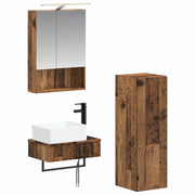 Set di Armadi da Bagno 4 pcs Legno antico 50 x 14,5 x 70 cm 3407397