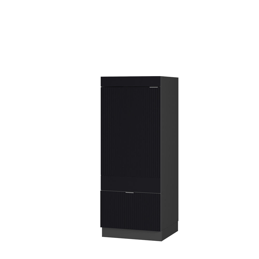 Mobile cucina microonde Fame-Line Nero rigato/Antracite 60 cm Vicco