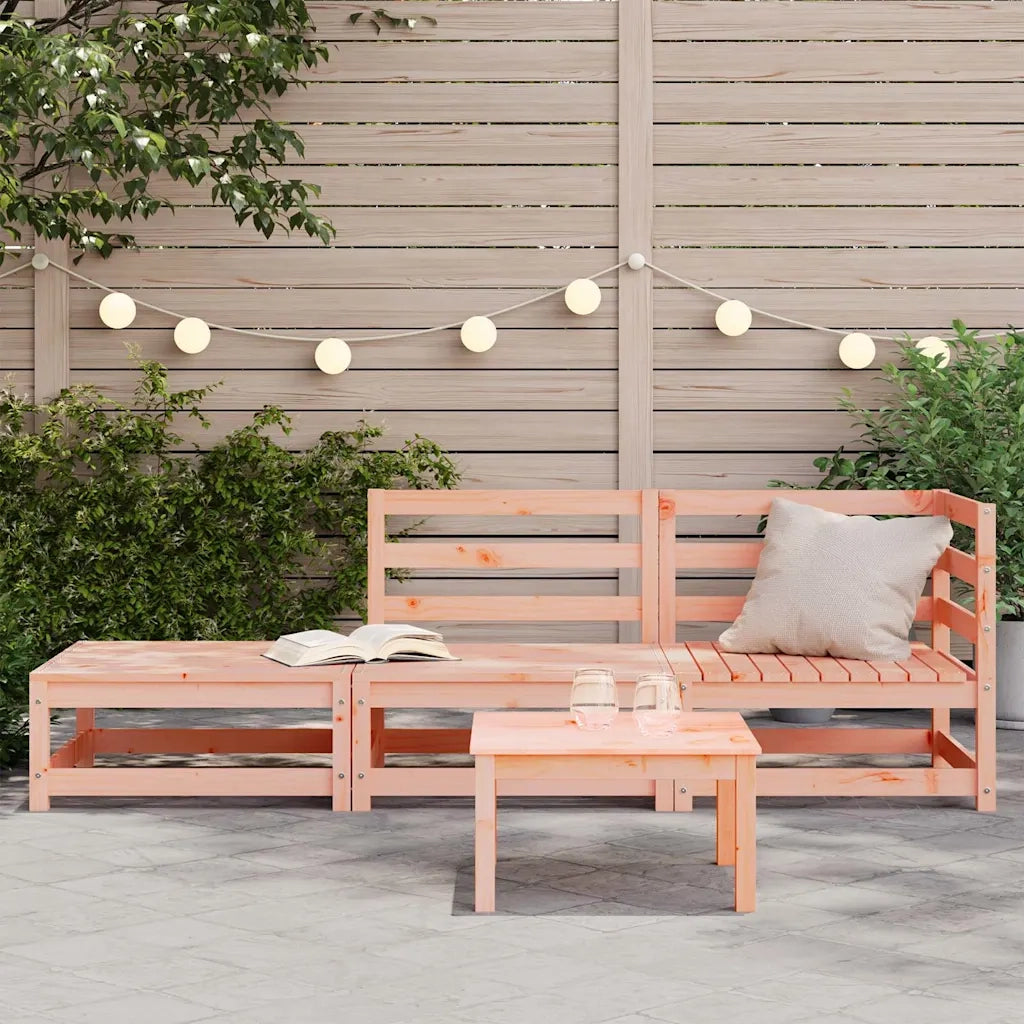 Divano Giardino con Poggiapiedi 2 Posti Legno Massello Douglas 837975