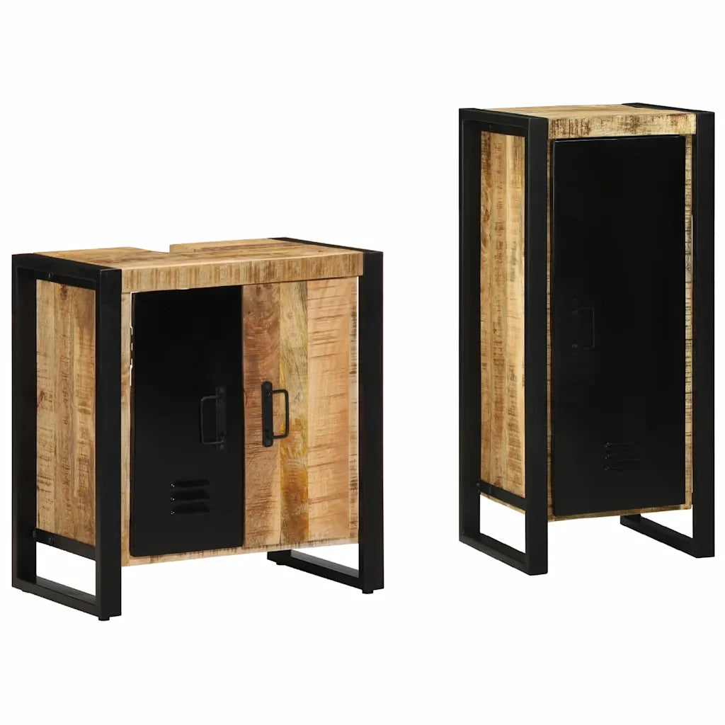 Set di mobili per il bagno 2 pcs Legno di mango massello