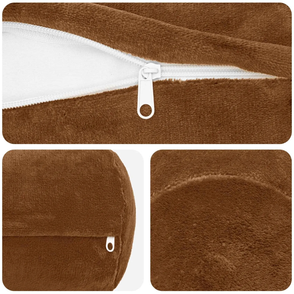 Federa 2 pcs HEERLEN Marrone Chiaro Ø 15 x 40 cm Flanella 923437