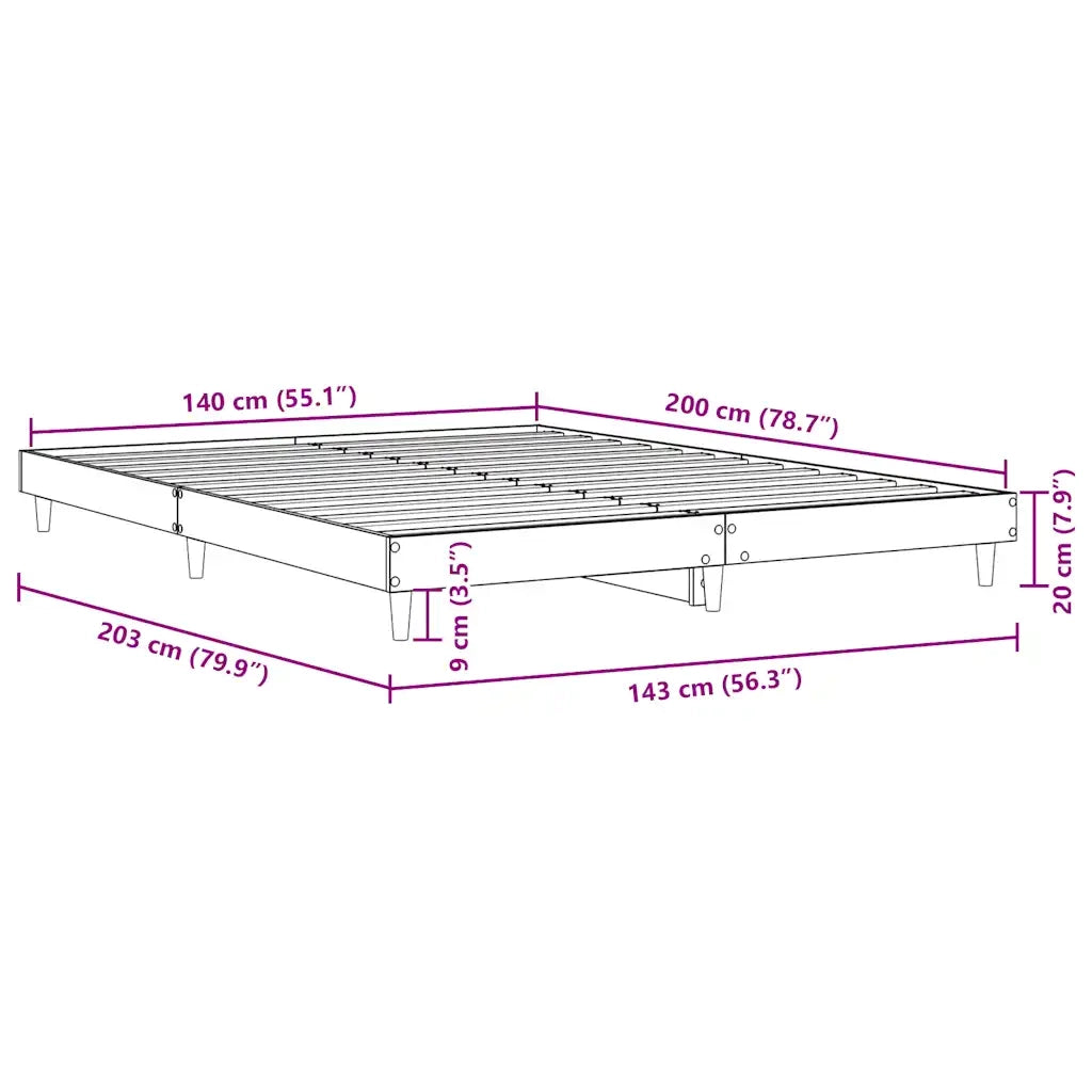 Giroletto senza Materasso Rovere Sonoma 140x200cm in Truciolato 832040