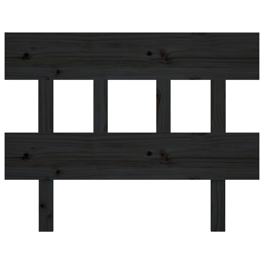 Testiera per Letto Nera 78,5x3x81 cm Legno Massello di Pino 819099