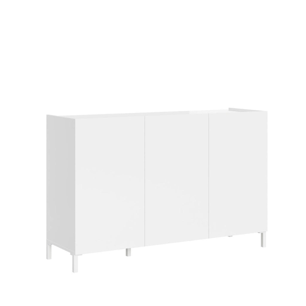 Madia 3 ante 130x40x84 cm bianco lucido - SOLARIA