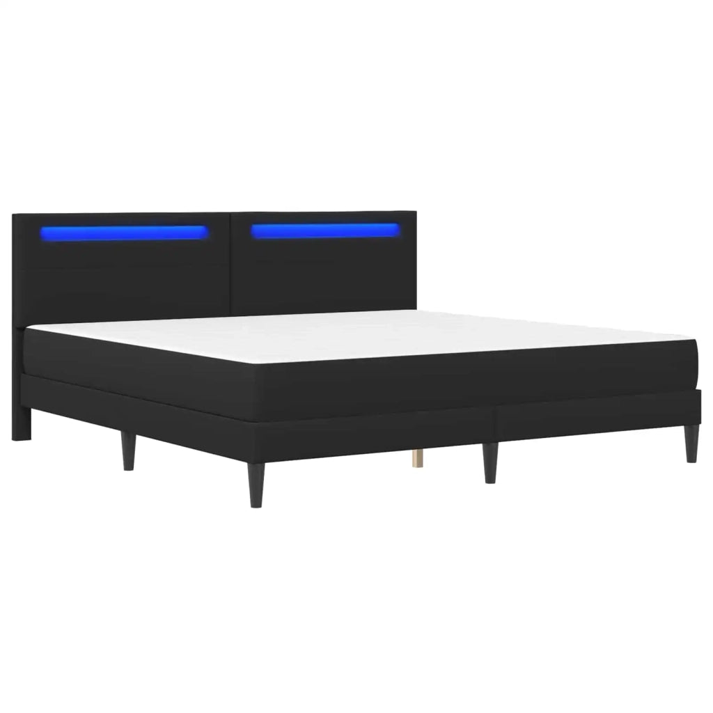 Struttura del letto con testiera Nero 200 x 200 cm Similpelle