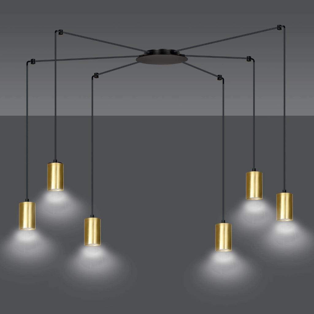 Lampadario Emibig Traker 6xGU10 nero/oro LED regolabile