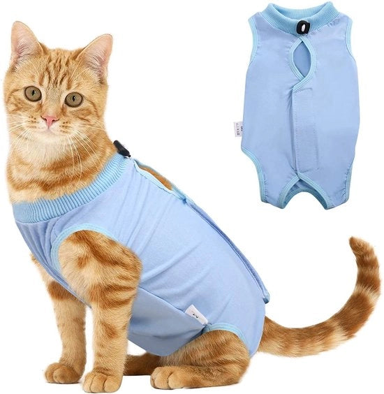 Kit di cura per gatti dopo l'intervento - Pacchetto di cura per gatti - Antileggente - Termoisolante - Adatto per gatti - Dimensione L