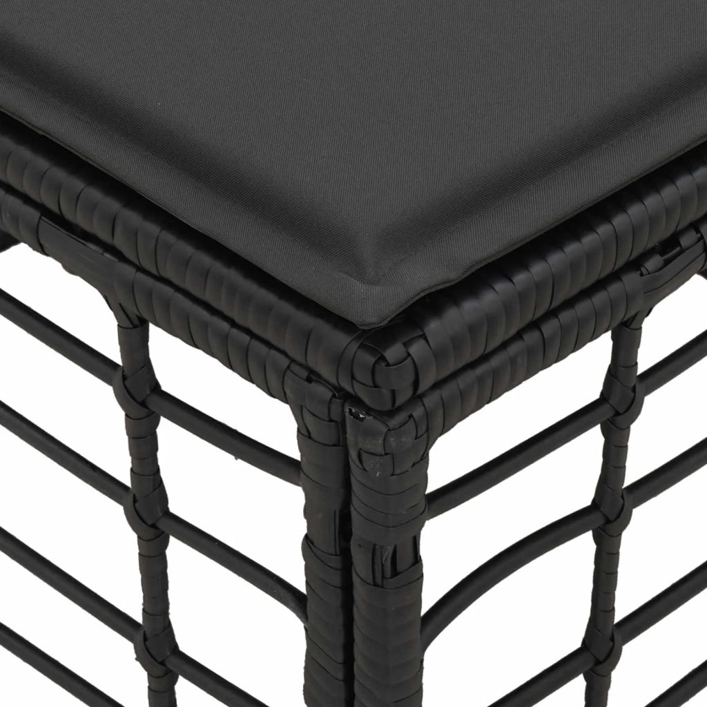 Poggiapiedi da Giardino Nero polyrattan