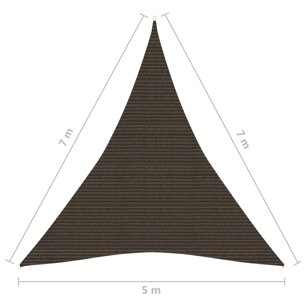 Vela ombreggiante 160 g/m² marrone 5 x 7 x 7 m HDPE 02_0009176