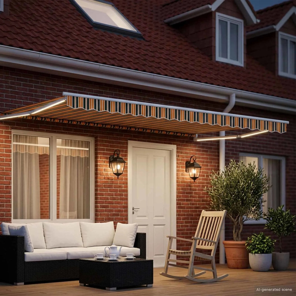 Tenda retrattile manuale con LED 4,5 × 3 m 3419320
