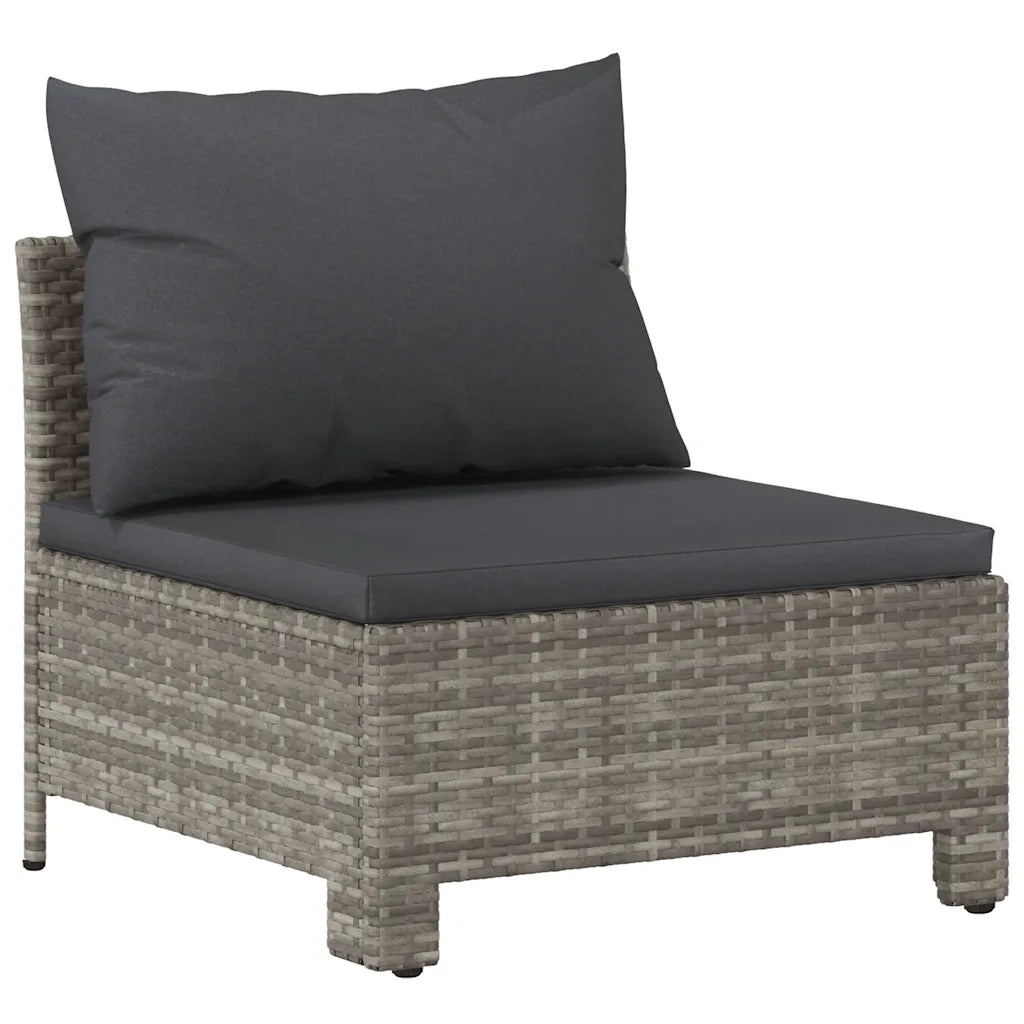 Set Divani da Giardino 5 pz con Cuscini in Polyrattan Grigio 3187279