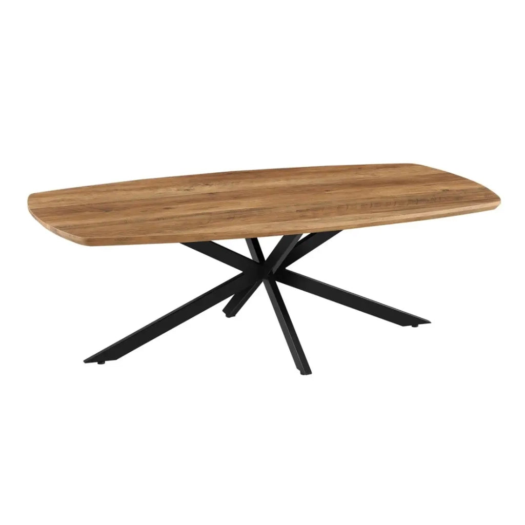 Tavolino TUNIS – Colore legno di mango – Tavolino rettangolare 130x70 cm – MDF & metallo – Design originale