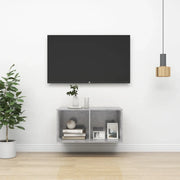 Mobile TV da Parete Grigio Cemento 37x37x72cm Legno Multistrato 805475