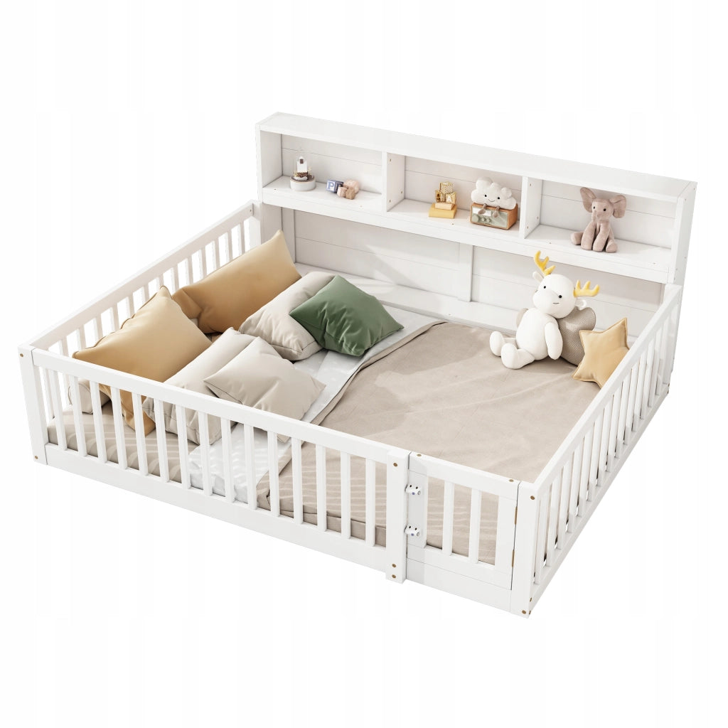 Letto giorno notte in pino - Xylo - 140x200, bianco, con contenitore