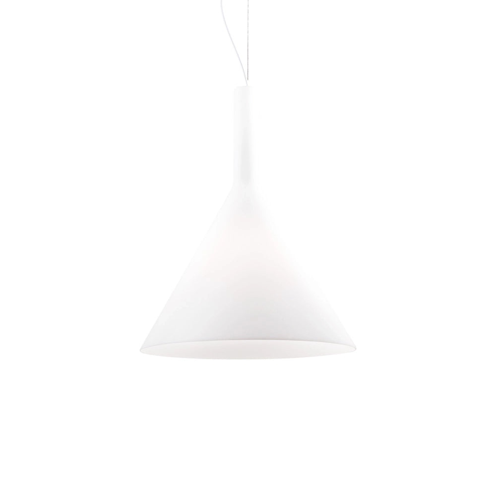 Sospensione Moderna Cocktail Vetro Bianco 1 Luce E27