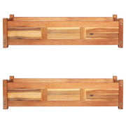Letti Rialzati da Giardino 2 pz in Legno di Acacia 100x30x25 cm cod mxl 48918