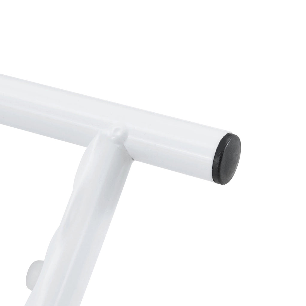 Tavolino laterale rotondo 42x52 cm a 2 ripiani in MDF e metallo bianco