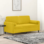Divano a 2 Posti con Cuscini Giallo 140 cm in Vellutocod mxl 70985