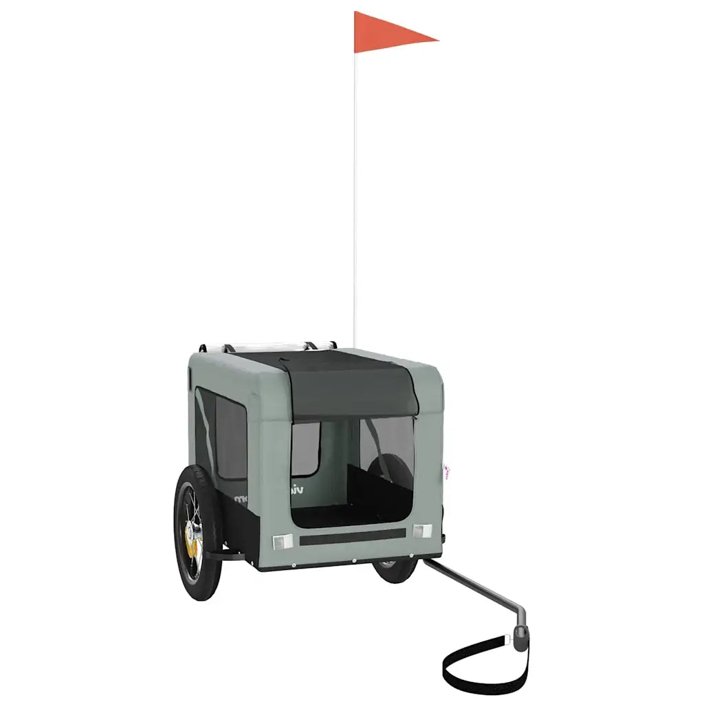 Rimorchio da Bici per Animali Grigio e Nero Oxford e Ferro CFW7271295