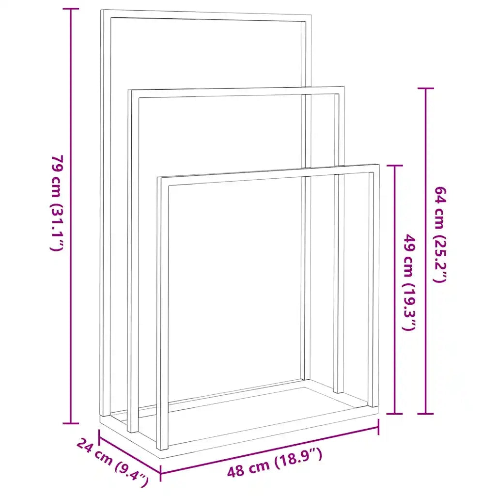 Portasciugamani da Pavimento Bianco 48x24x79cm in Ferro 343091