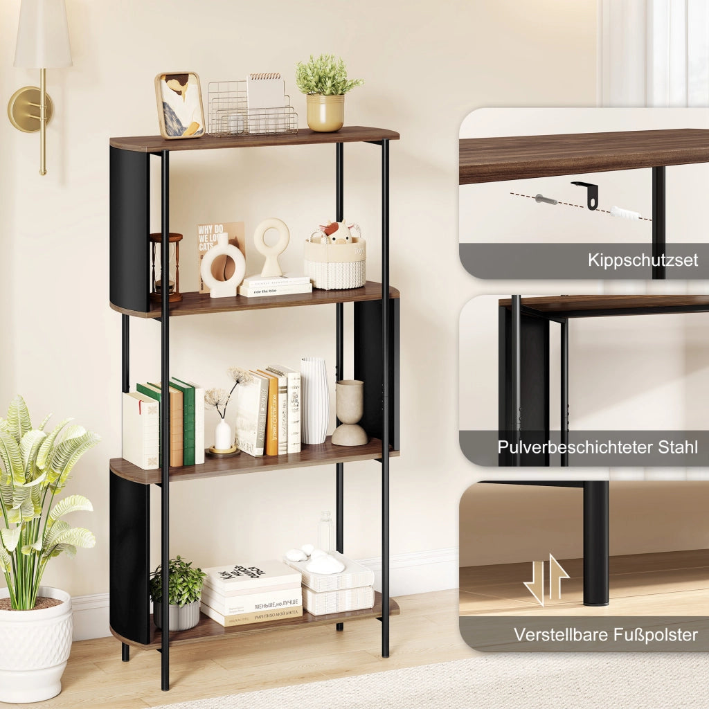 Libreria con 4 Ripiani ¨C zephmum ¨C Legno Rovere 80x30x141 cm