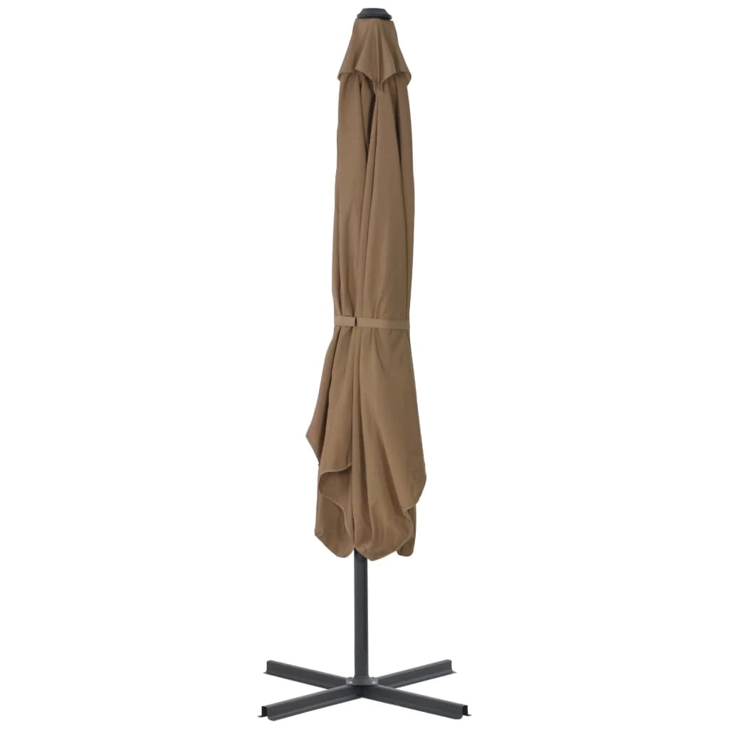 Ombrellone da esterno con palo in acciaio 250 x 250 cm tortora 02_0008273