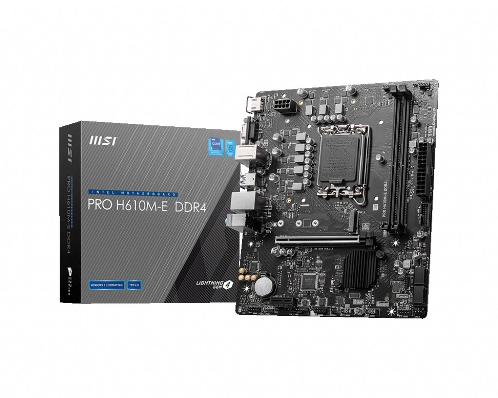 Msi pro h610m-e ddr4 scheda madre intel h610 lga 1700 micro atx