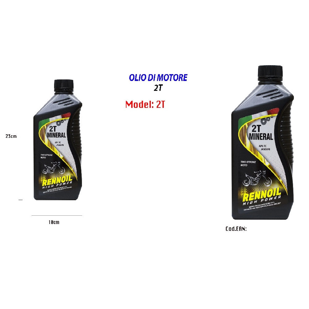 Trade Shop - Olio Motore Lubrificante Miscela Per Motorini Moto A Due Tempi Rennoil High Power 2t -