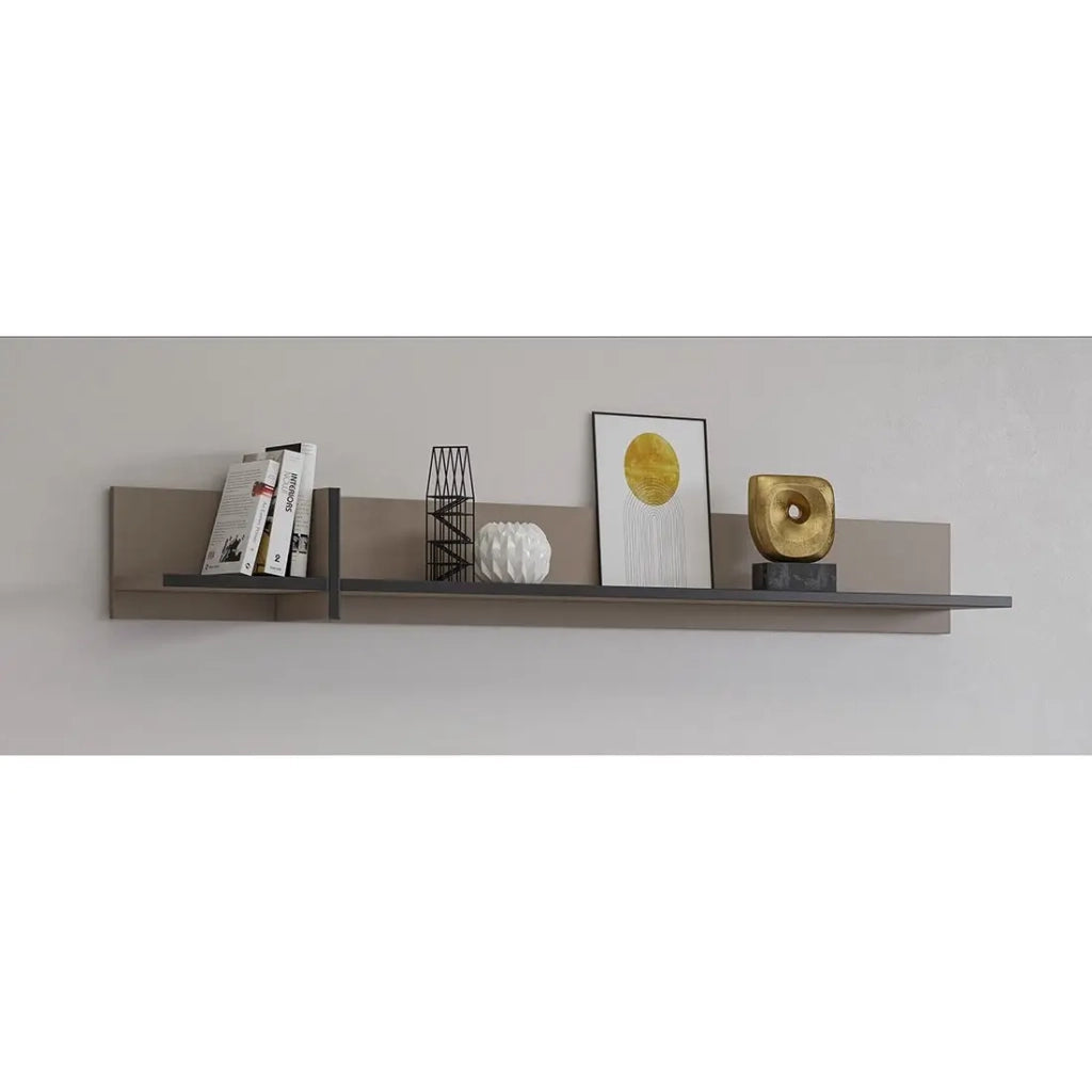 Scaffale da parete 180cm color beige e nero. Collezione HAVANA.