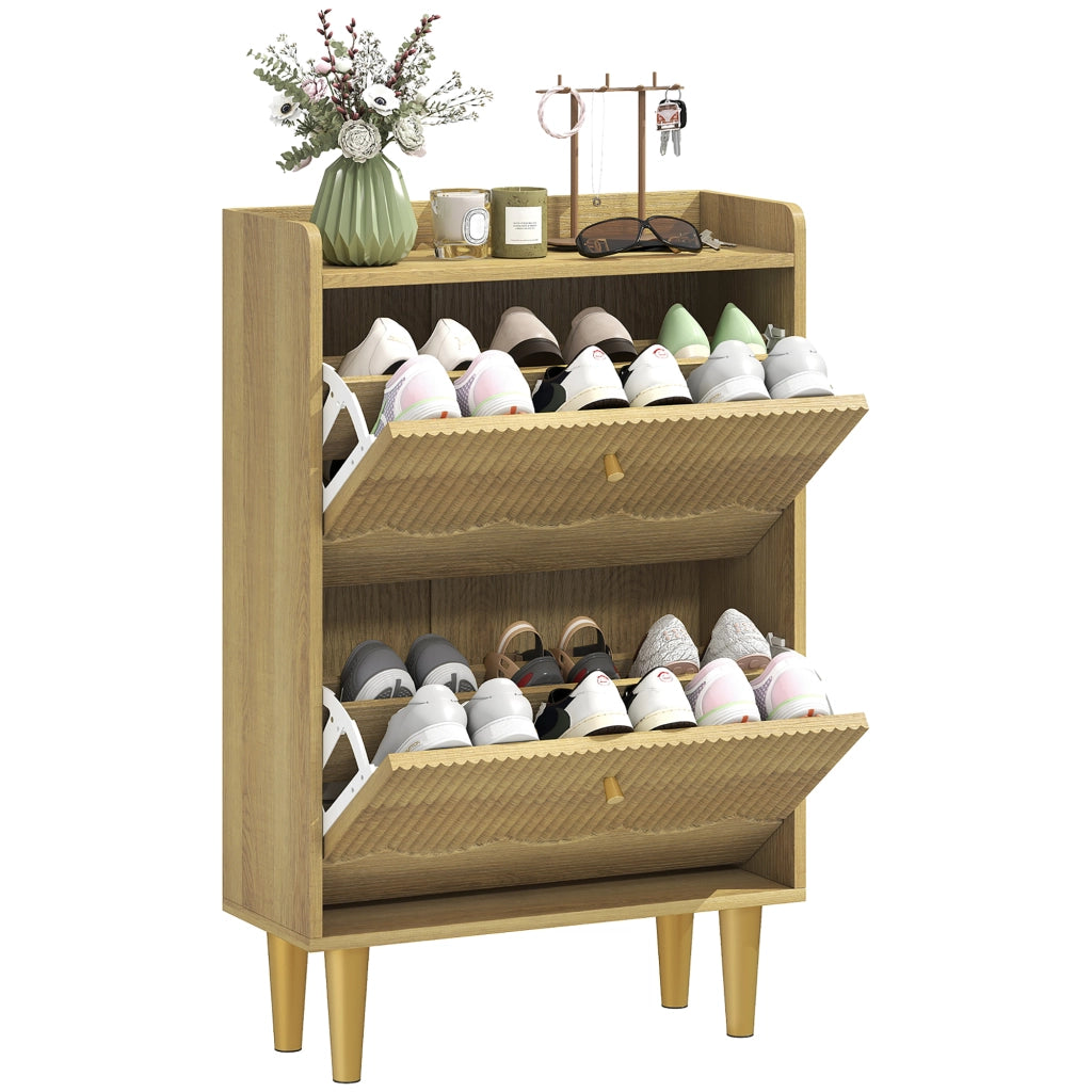 Scarpiera 12 paia con ante e cassetti salvaspazio ¨C zephmum ¨C 60x24x92cm