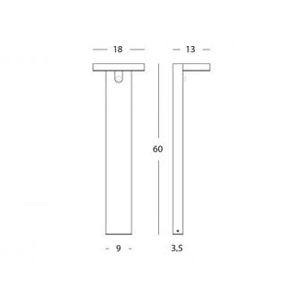 Palo Da Esterno H60Cm Solare Alluminio E Materie Plastiche Grigio Led 4,5W 4000K