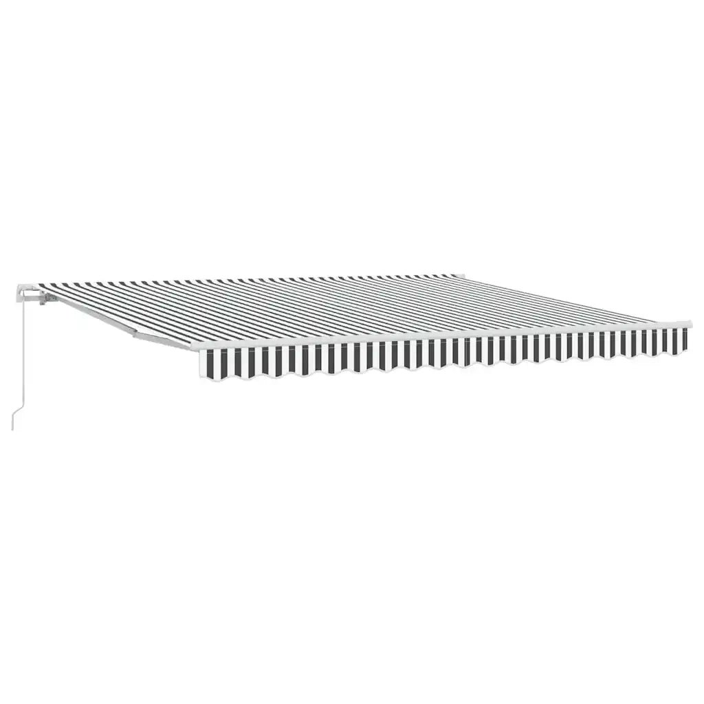 Tenda da Sole Retrattile Manuale Antracite e Bianco 400x300 cm 3216035