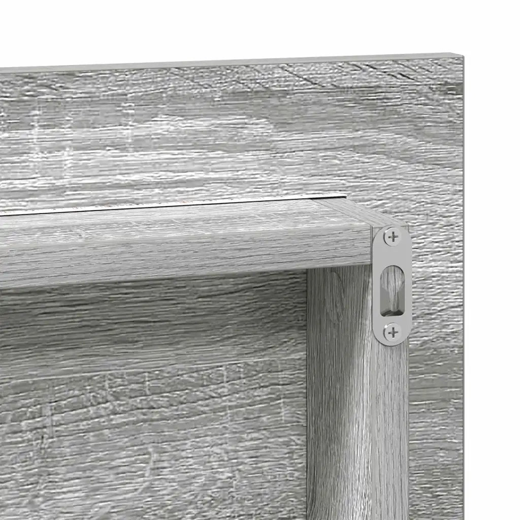 Specchio con luci a strisce a LED Grigio sonoma alto 80 x 37 cm 863304