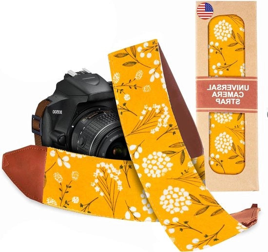Cinturone per Fotocamera - Disegno Vivace - Cintura e Collo Universale per DSLR - Multicolore - Accessorio Ideale per Fotografi