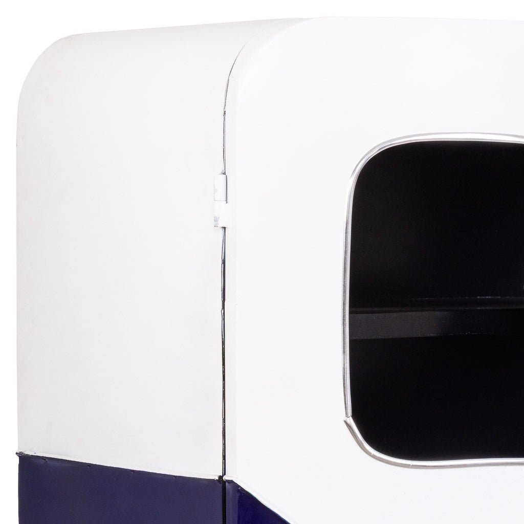 Armadio furgone in legno e metallo blu 90x53x150h