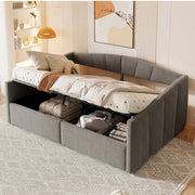 Letto sofà con sistema idraulico imbottito in velluto grigio 140x200 cm