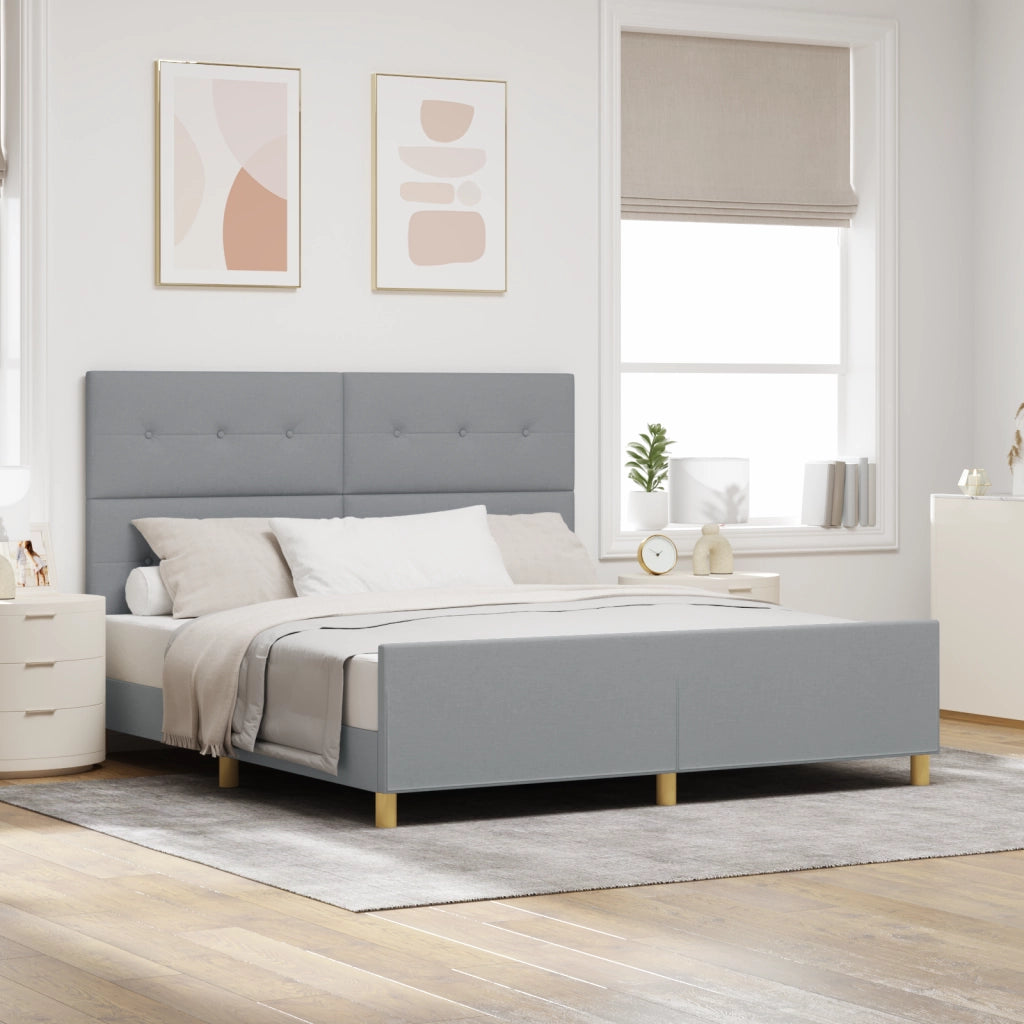 Letto  Grigio chiaro 180x200 cm in tessuto