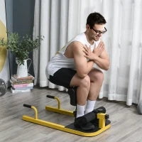 Macchina per Squat 3 in 1 Regolabile con Piedini Antiscivolo, 50x97x44.5-56.5cm, Giallo