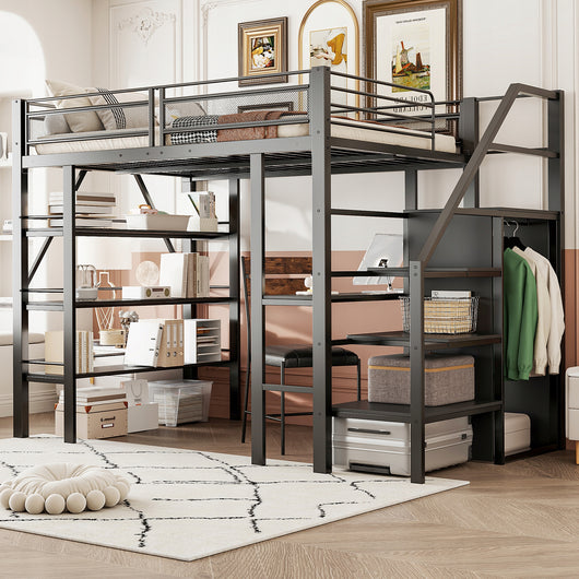 Letto a castello 140x200 - Xylo - Letto in metallo nero senza materasso