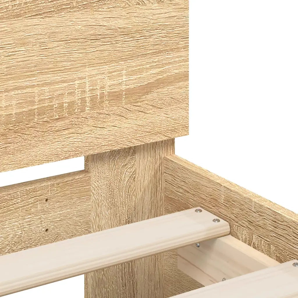 Giroletto Testiera-Struttura Letto Rovere Sonoma 200x200 cm Legno Multistrato 509461