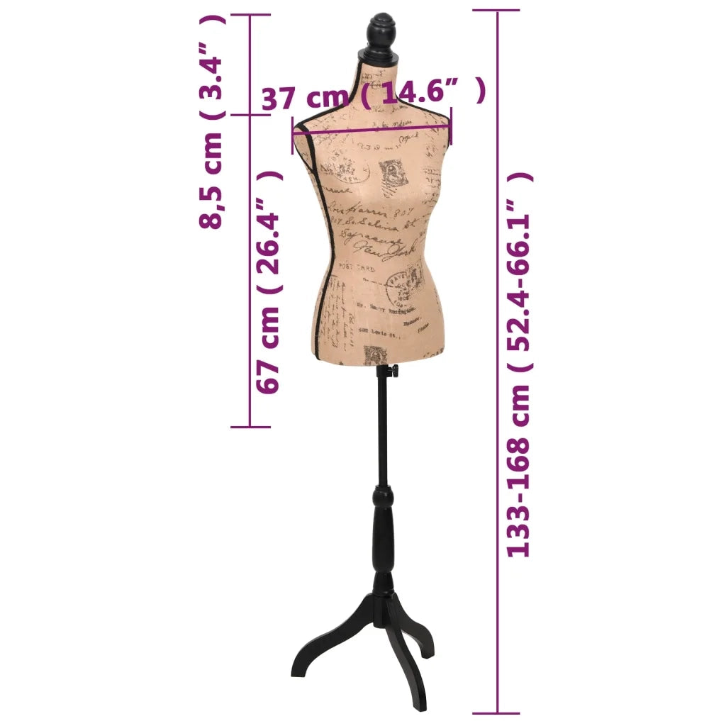Busto Sartoriale Donna Marrone Nero Manichino in Iuta 30029