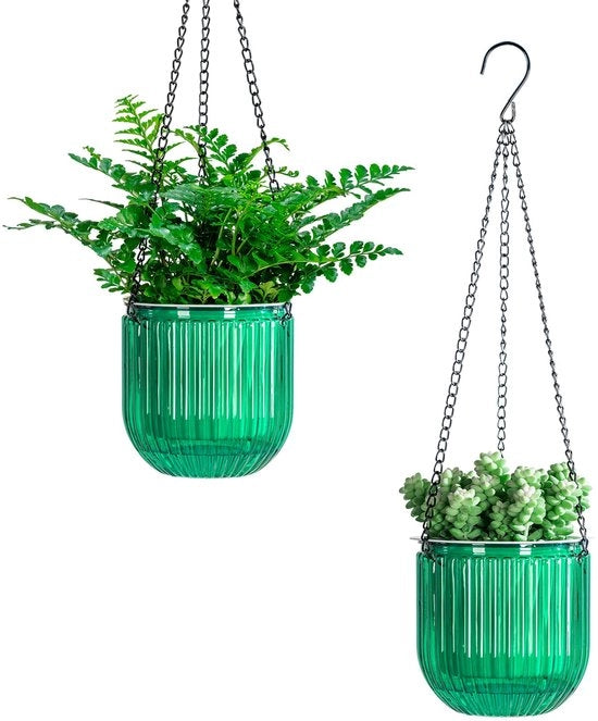 Set di 2 vasi da appendere per piante 13,5 cm, vasi da appendere per piante all'aperto, vaso da appendere per piante all'aperto, vaso da appendere per piante all'interno, vaso da appendere per piante per piante.