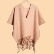 Sciarpa da donna classica, versatile, a tinta unita, spessa, con nappe e ampia, calda.