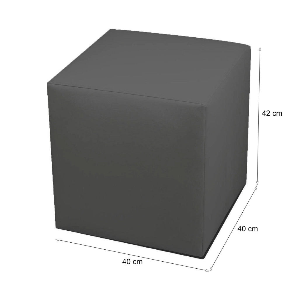 Pouf Accumoli, Poltrona multiuso, Poltroncina sacco, Pouf poggiapiedi, Made in Italy, 40x40 h42 cm, Grigio scuro